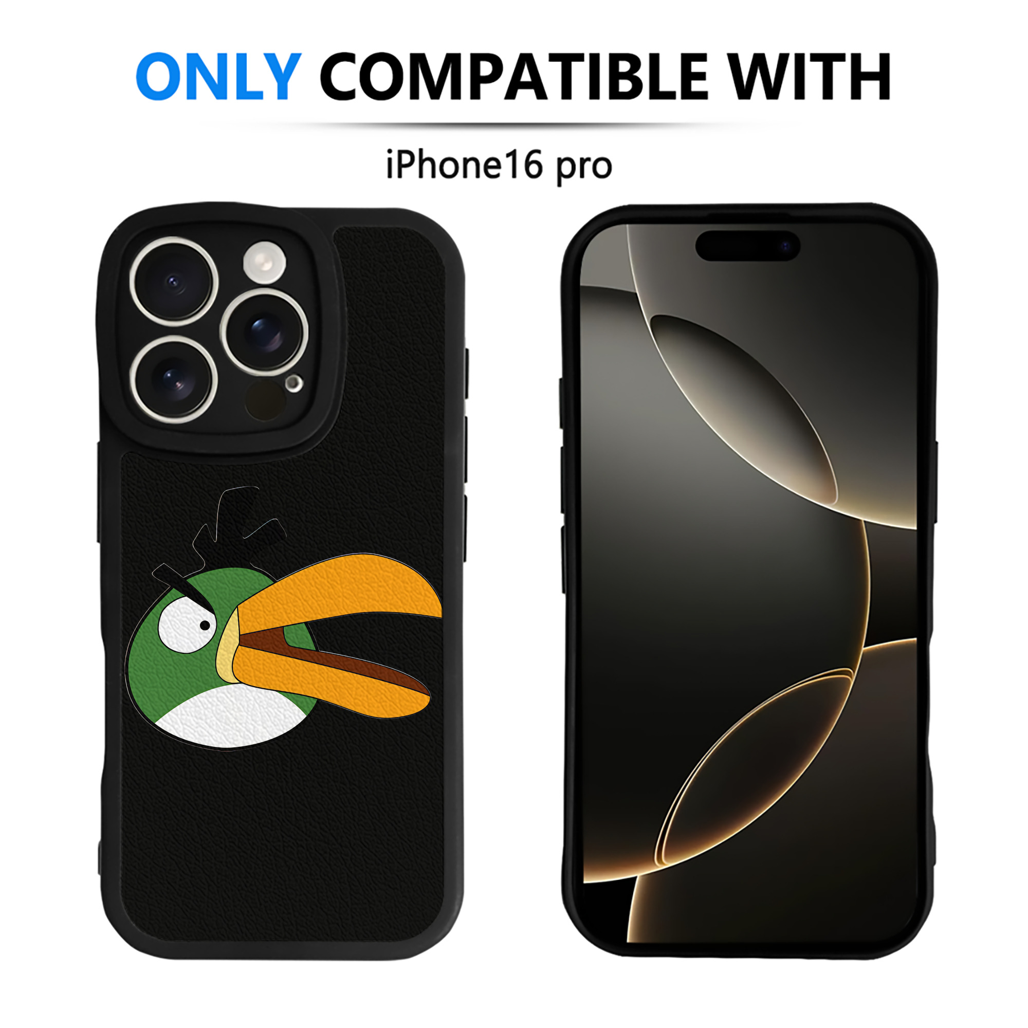 （画像用） Angry Birds アングリーバード 【iPhone 16シリーズ対応】シリコンスマホケース（レザー調） 材質：シリコン